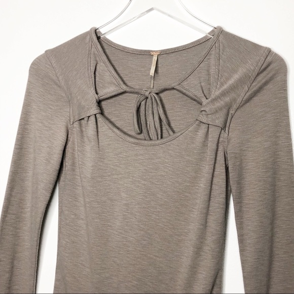 Free People | Light Brown Long Sleeve Tee Size XS - Picture 2 of 5